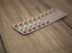 contraception pills on a table
